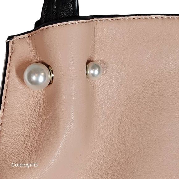 Karl Lagerfeld Color Block Shoulder Bag/Crossbody Pearl Accents - Picture 5 of 8